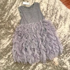 Girls Gray Tulle Dress